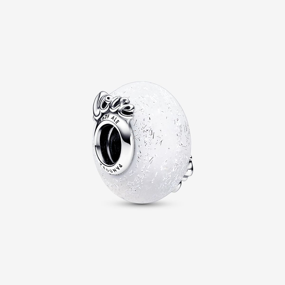 Pandora Charm Vetro di Murano Bianco Mom e Love 792655C00