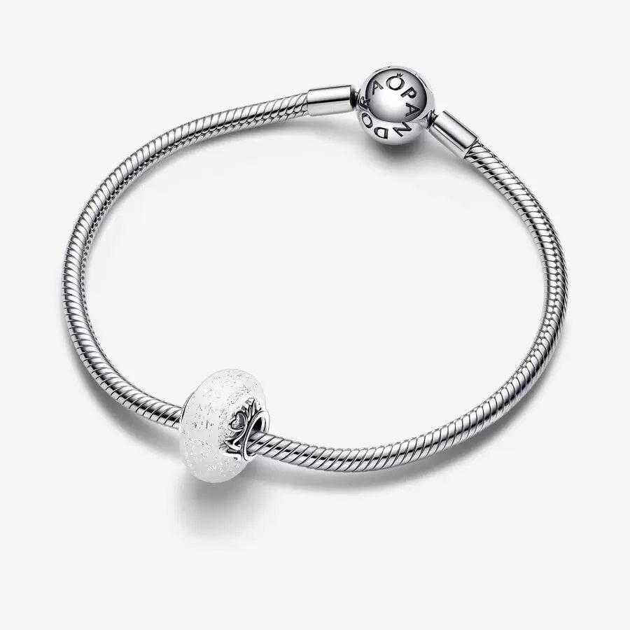 Pandora Charm Vetro di Murano Bianco Mom e Love 792655C00