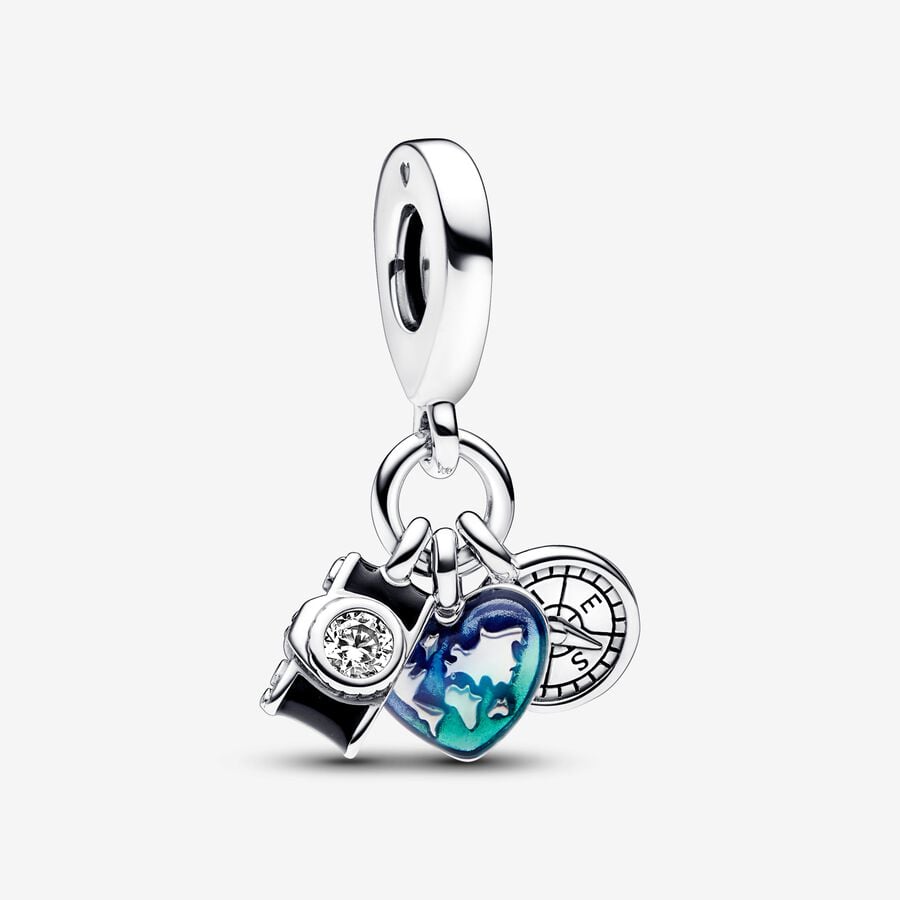 Pandora Charm Fotocamera, Cuore e Bussola 792703C01