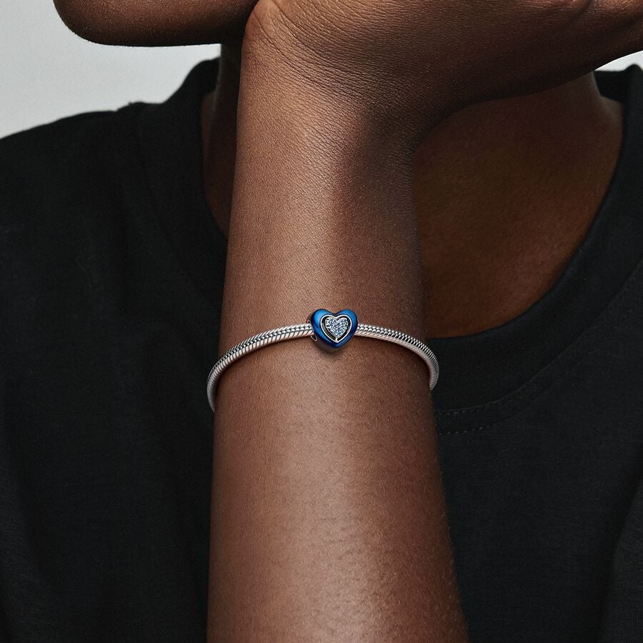 Pandora Charm Cuore Blu Girevole 792750C01