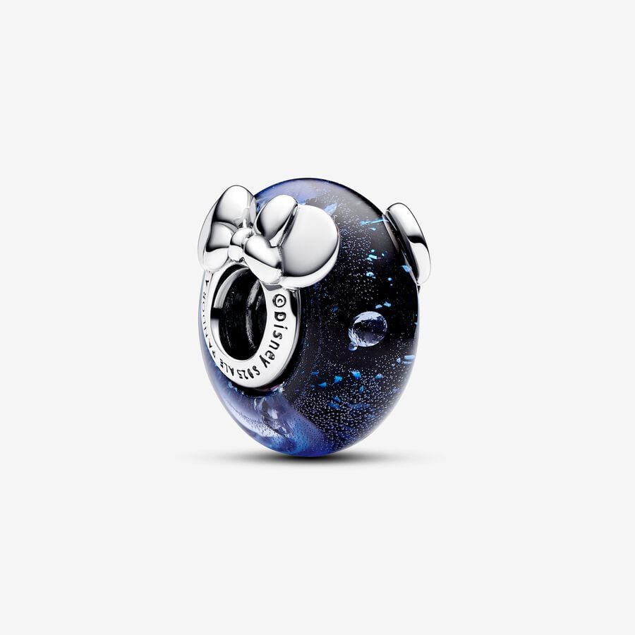 Pandora Charm Disney, Mickey e Minnie, Vetro di Murano Blu 792958C01