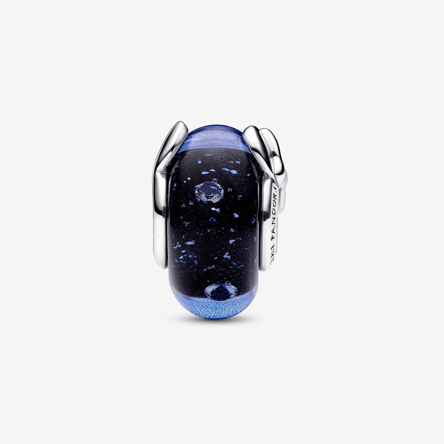 Pandora Charm Disney, Mickey e Minnie, Vetro di Murano Blu 792958C01