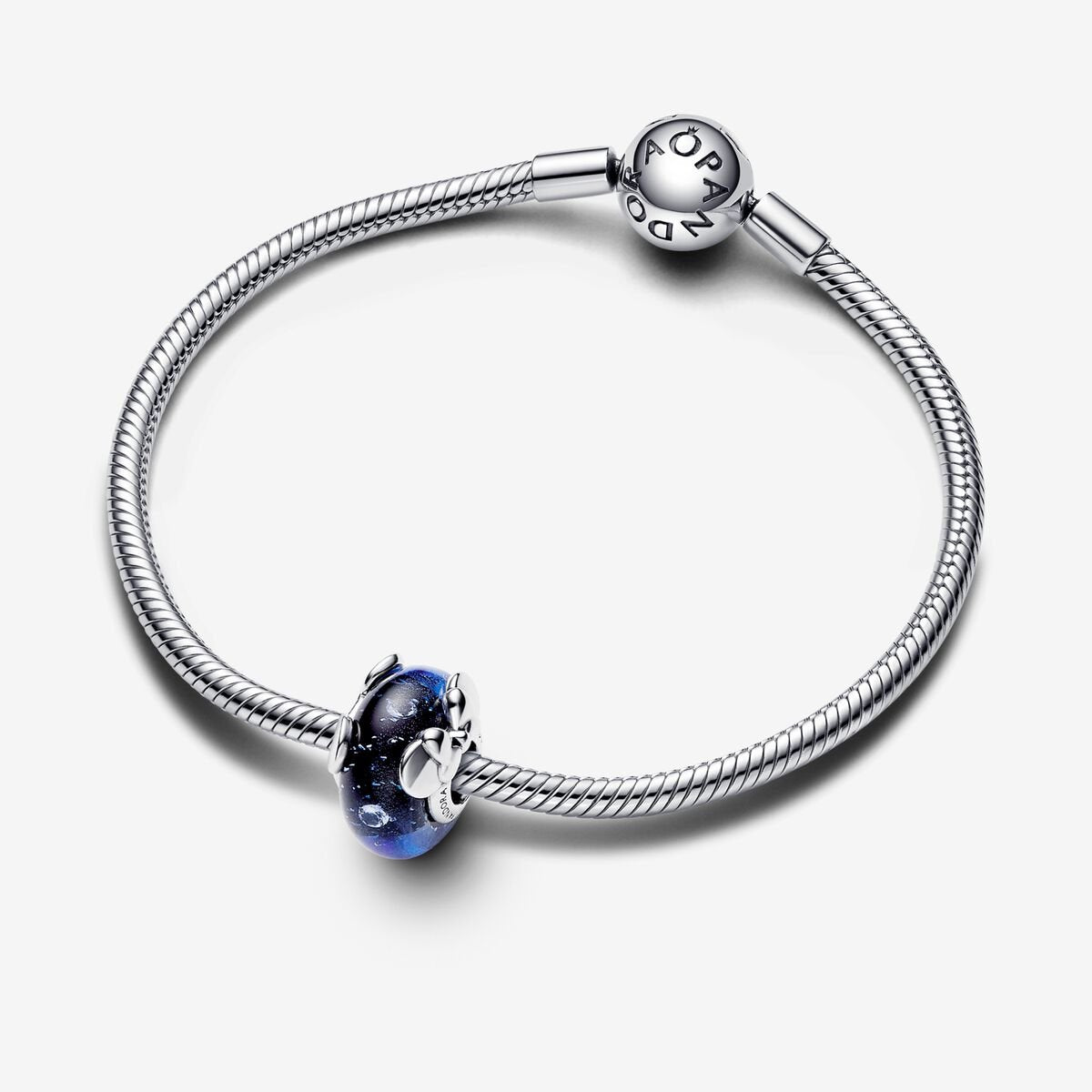 Pandora Charm Disney, Mickey e Minnie, Vetro di Murano Blu 792958C01