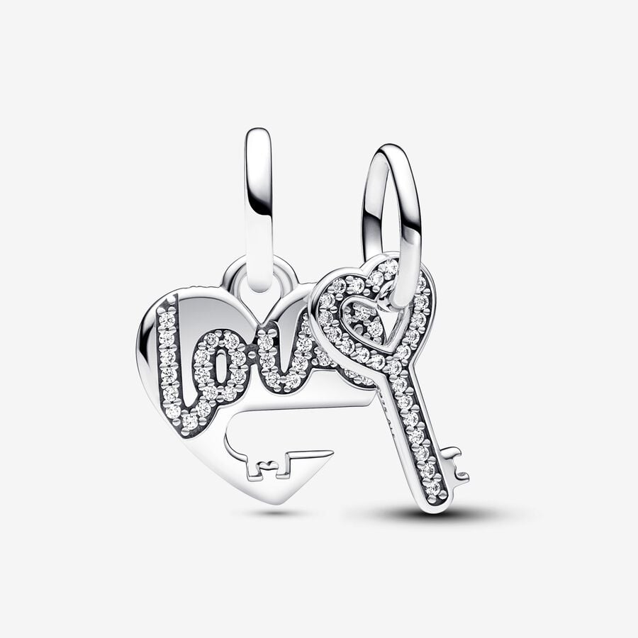 Pandora Charm Pendente Divisibile Cuore e Chiave 793081C01