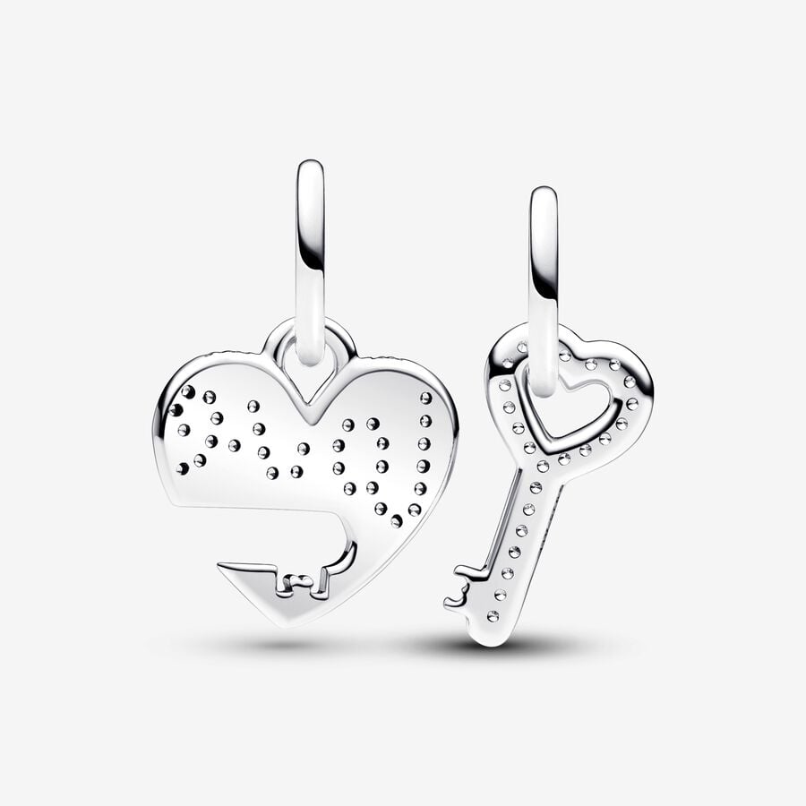 Pandora Charm Pendente Divisibile Cuore e Chiave 793081C01