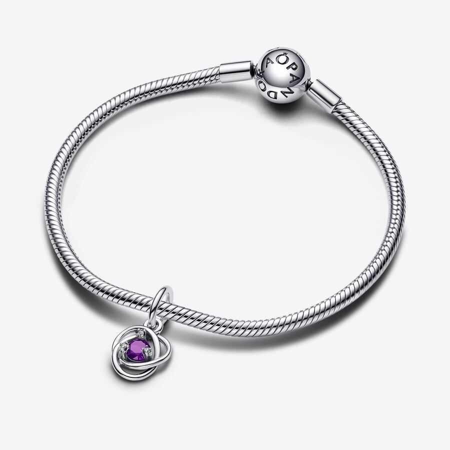 Pandora Charm Pendente Cerchio Eterno Viola Febbraio 793125C02