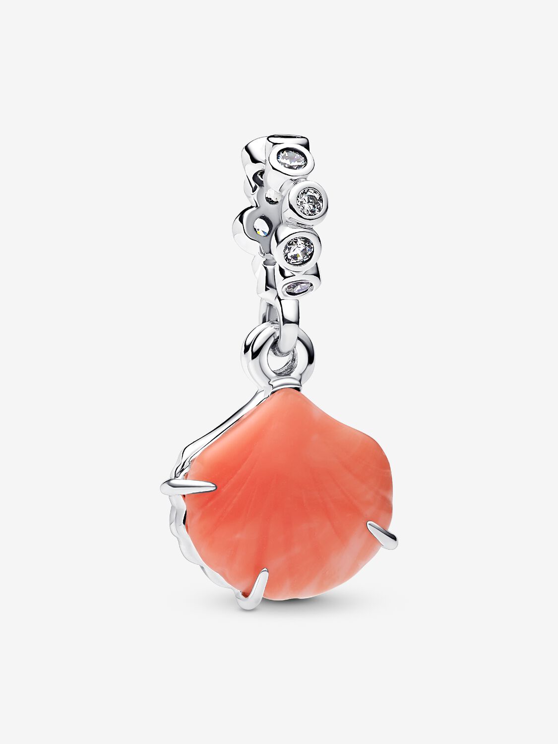 Pandora Charm Pendente Doppio Conchiglia Color Corallo Argento Sterling 925 793821C01
