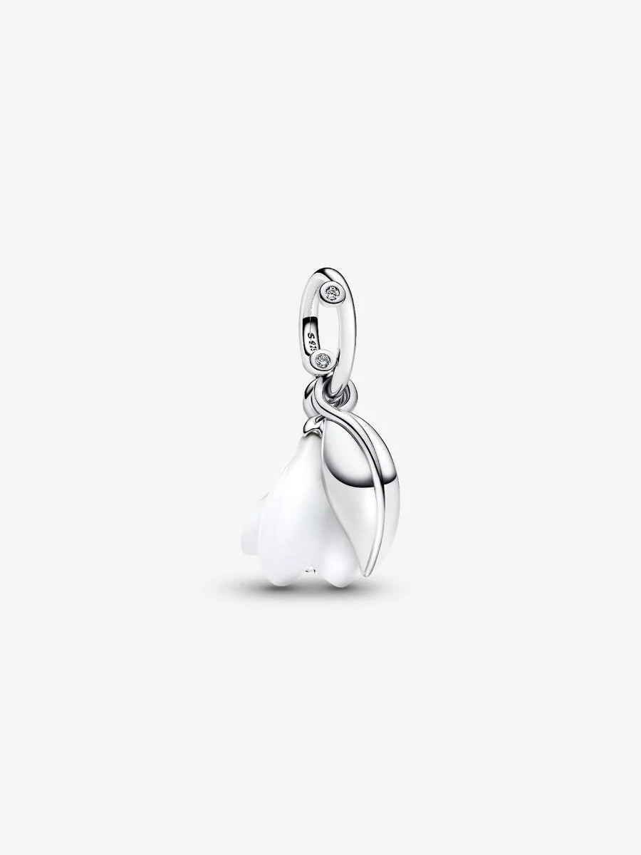 Pandora Charm Pendente Fiore Bucaneve Vetro di Murano Argento Sterling 925 794239C01