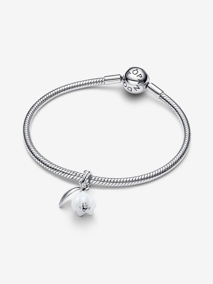 Pandora Charm Pendente Fiore Bucaneve Vetro di Murano Argento Sterling 925 794239C01