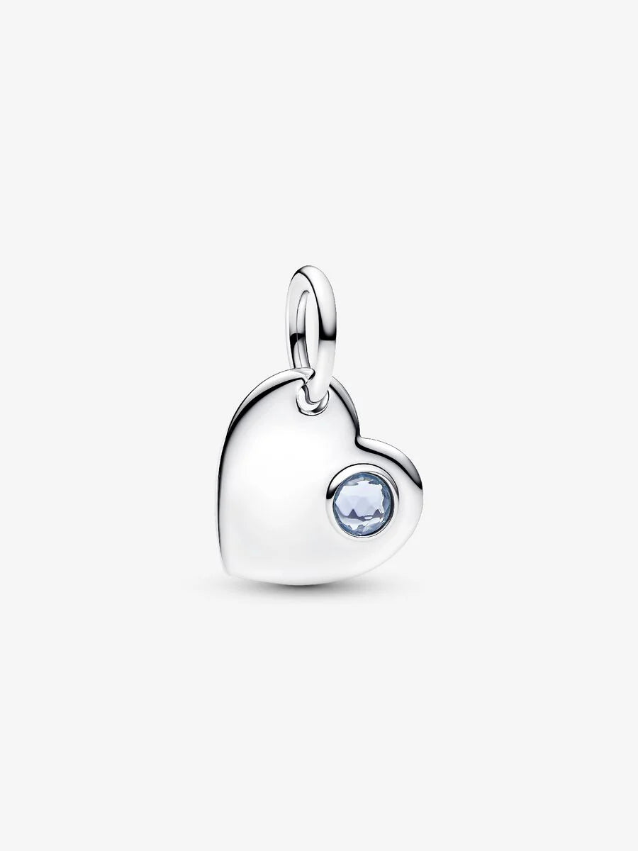 Pandora Charm Cuore con Pietra Azzura Marzo Argento Sterling 925 794295C03