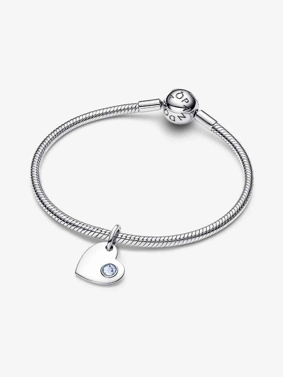 Pandora Charm Cuore con Pietra Azzura Marzo Argento Sterling 925 794295C03