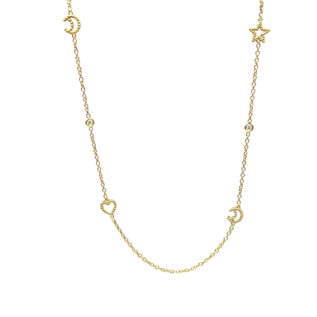 Antelope Heart Choker in Yellow Gold and Diamonds