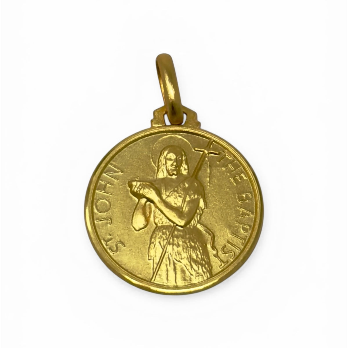 Medaglia S. Giovanni Battista in Oro Giallo 18kt mm. 14