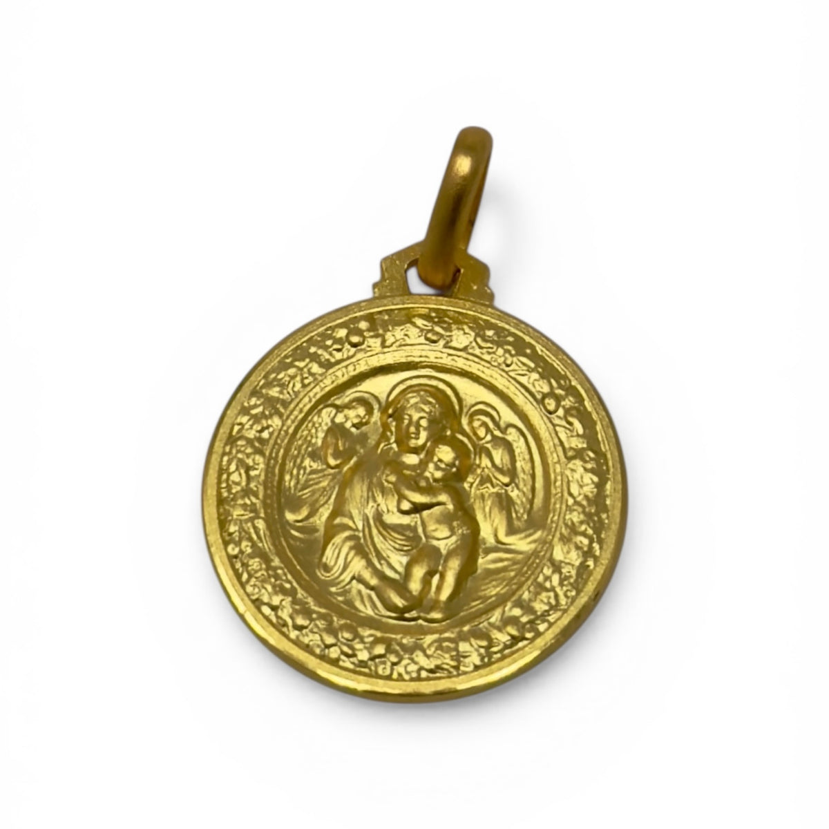 Medaglia Madonna della Robbia in Oro Giallo 18kt mm. 16