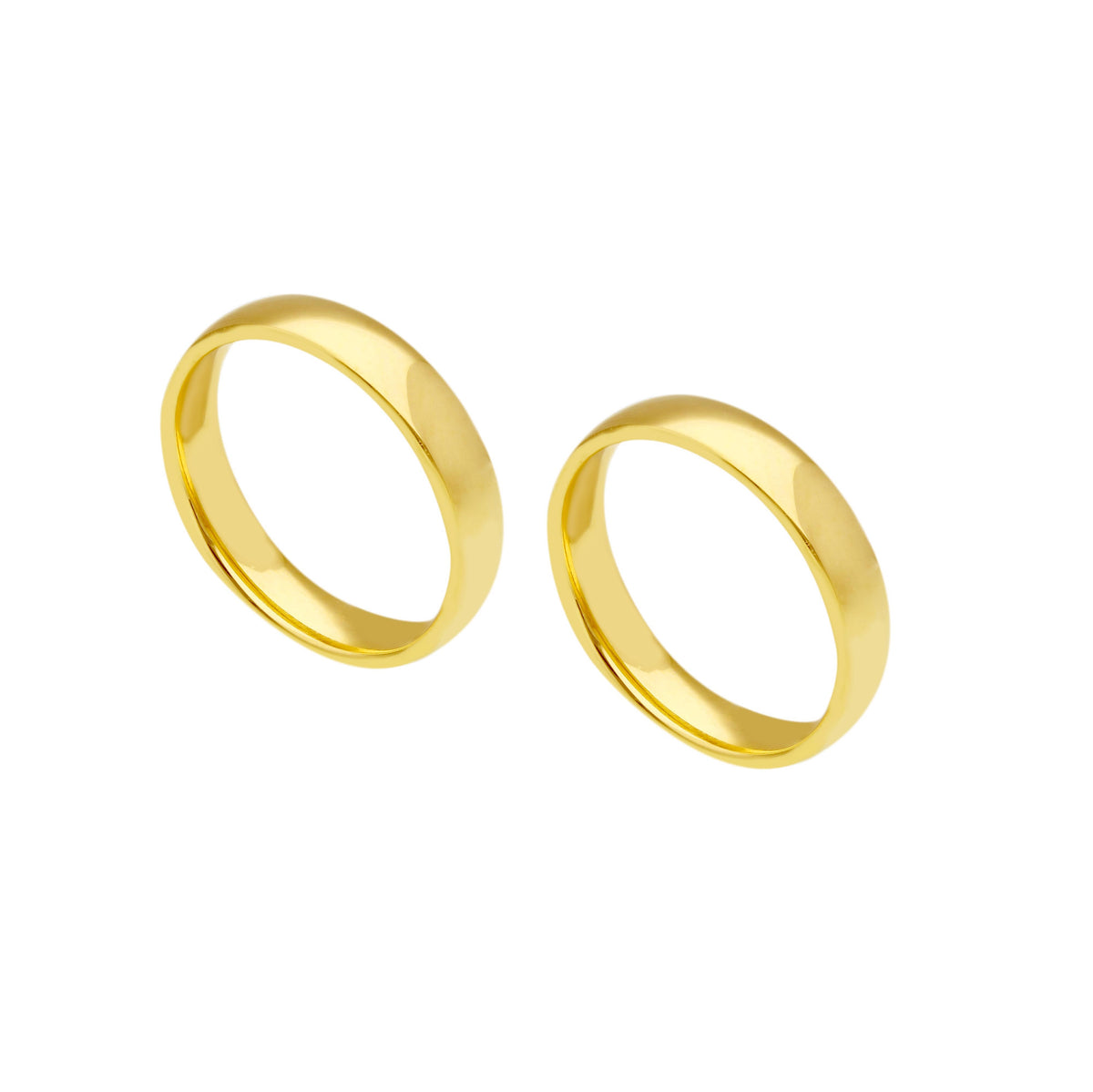 Pair of Classic Wedding Rings in 9kt Yellow Gold