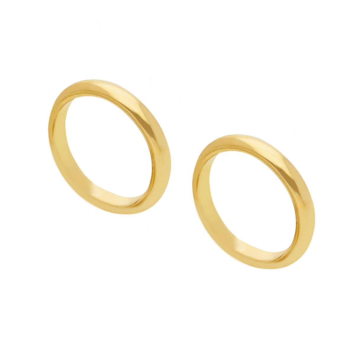 Pair of Comfort Wedding Rings in 9kt Yellow Gold