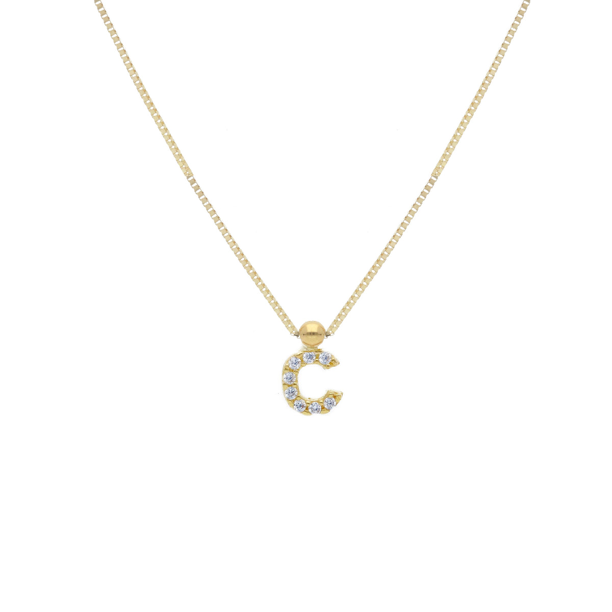 Choker with 9kt Yellow Gold Letter and Zircons