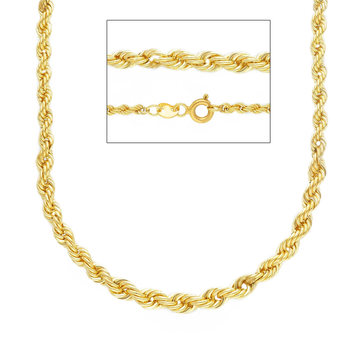 9kt Yellow Gold Rope Chain 45 cm