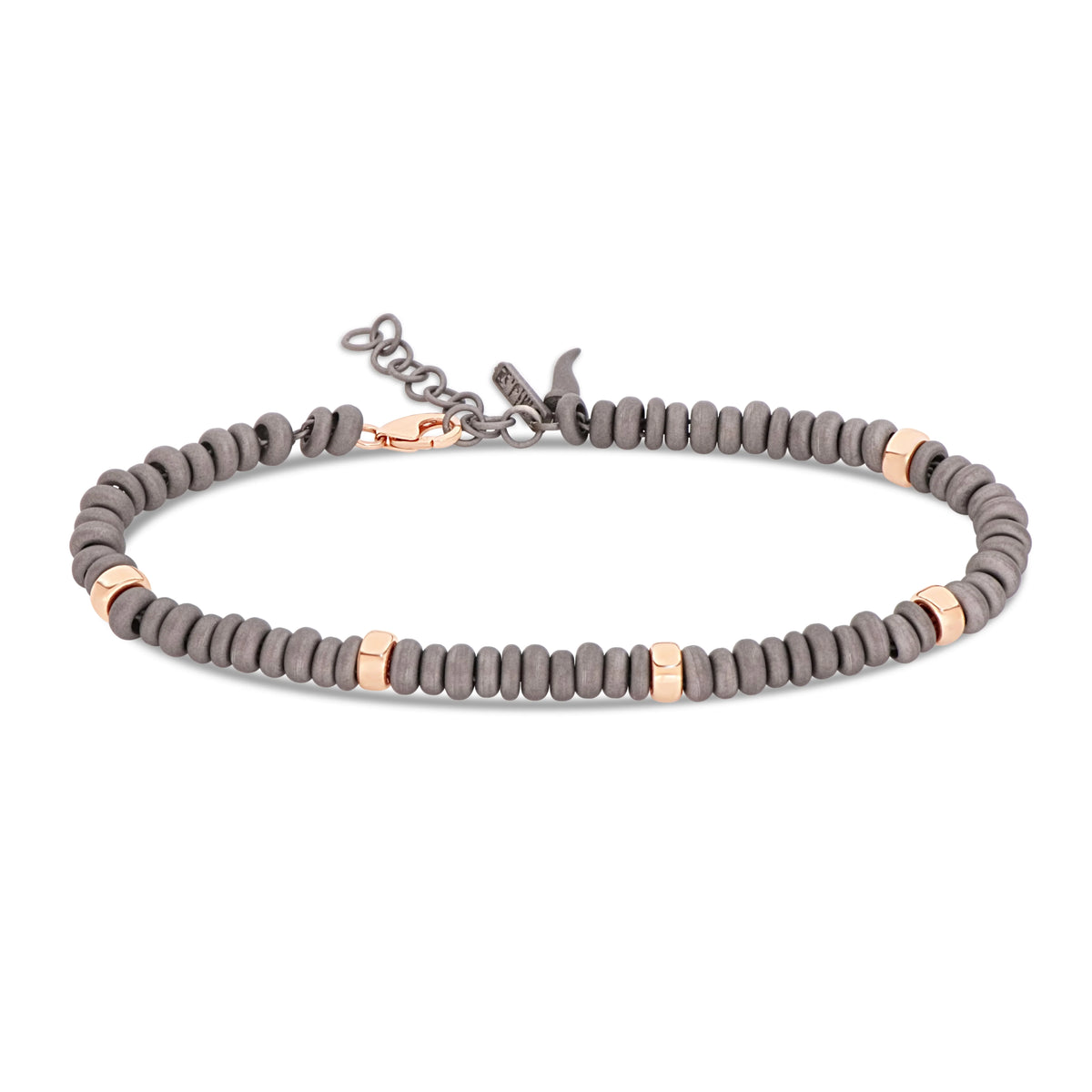  Mano Jewels Bracelet in Titanium and 5 Spheres in 9kt Rose Gold