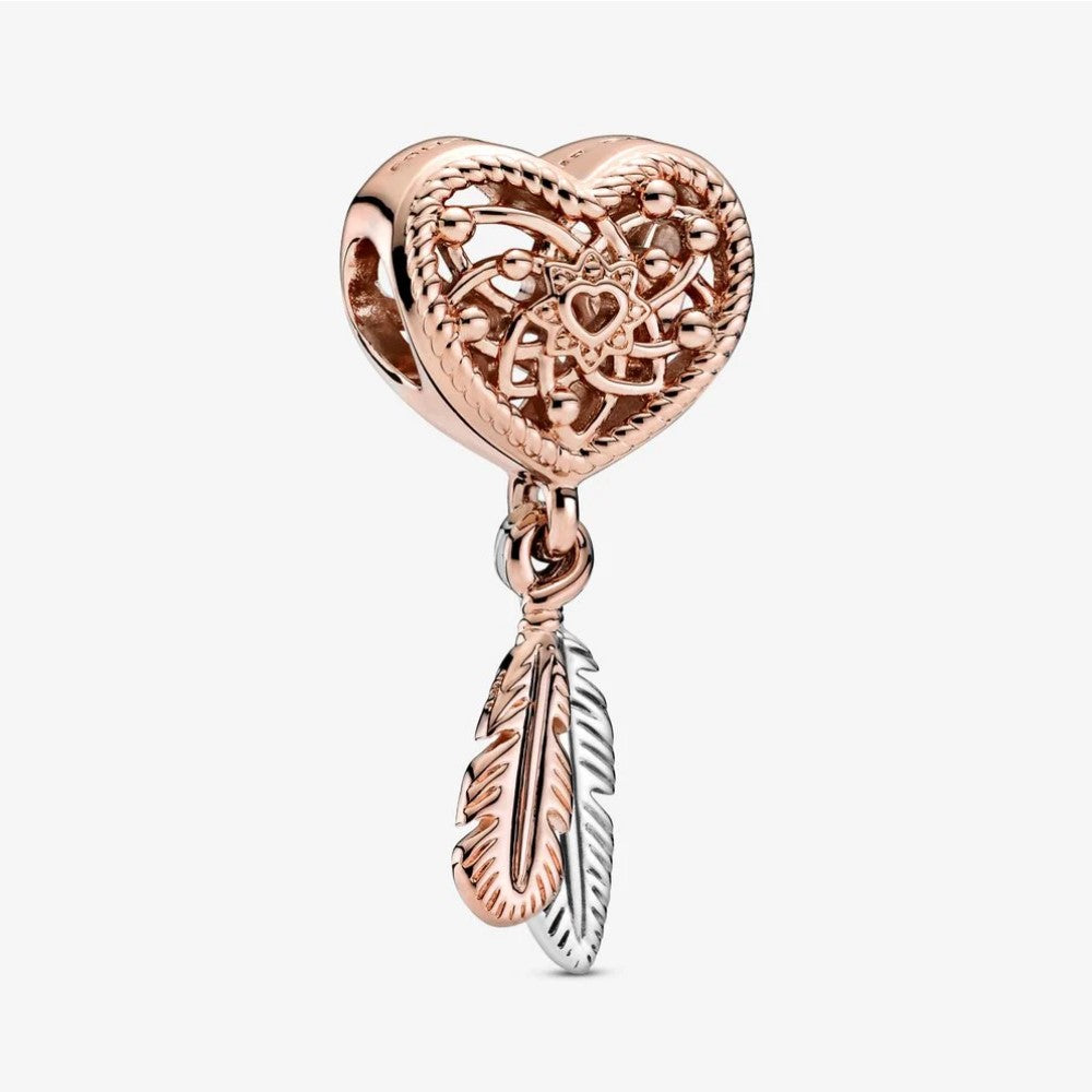 Pandora Charm Acchiappasogni con Piume e Cuore Openwork 789068C00