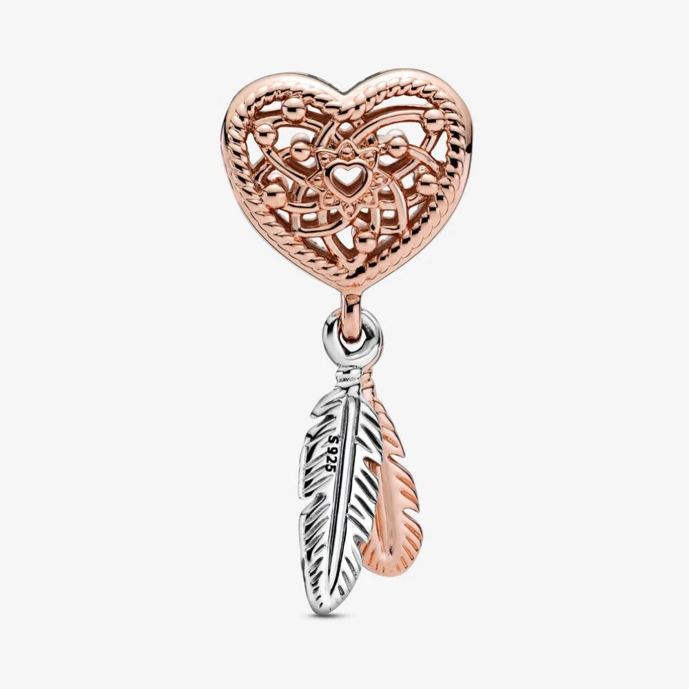 Pandora Charm Acchiappasogni con Piume e Cuore Openwork 789068C00