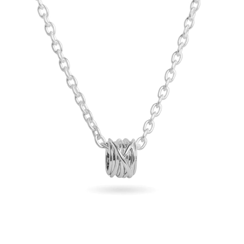  MINI WAIST THREAD, 13 STRANDS IN 9KT WHITE GOLD AND 925 SILVER CHAIN