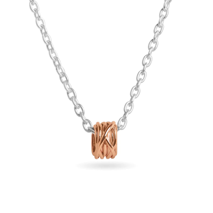 MINI WAIST THREAD, 13 STRANDS IN 9KT ROSE GOLD AND 925 SILVER CHAIN