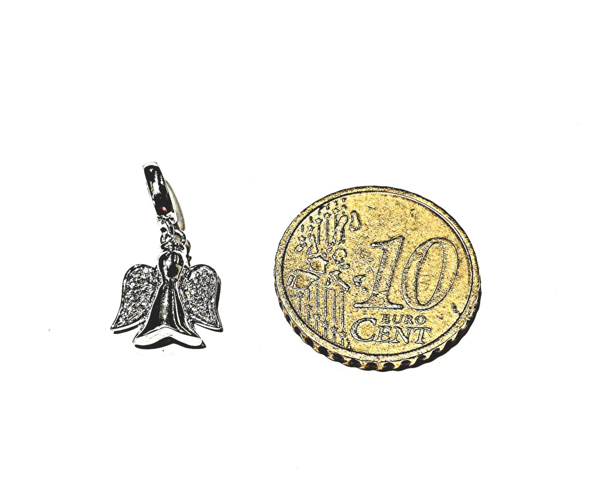 Ciondolo Angelo Oro Bianco 18kt e Diamanti