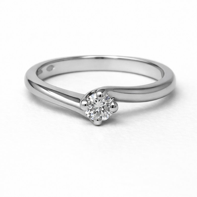 Maiocchi Milano Solitaire Ring 0.16 ct D IF IGI
