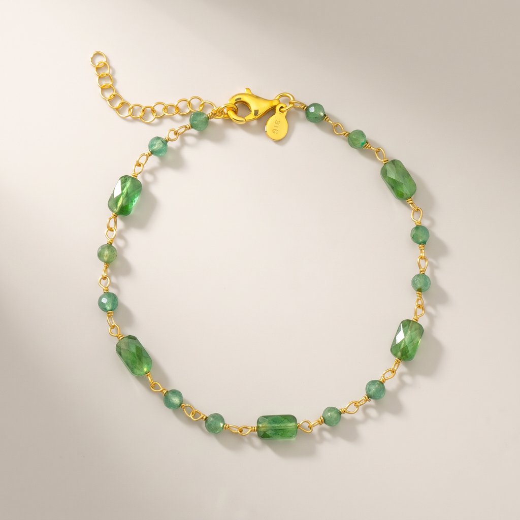 Alisei Milano Bracciale Rosario Baguette Verde (20 cm)