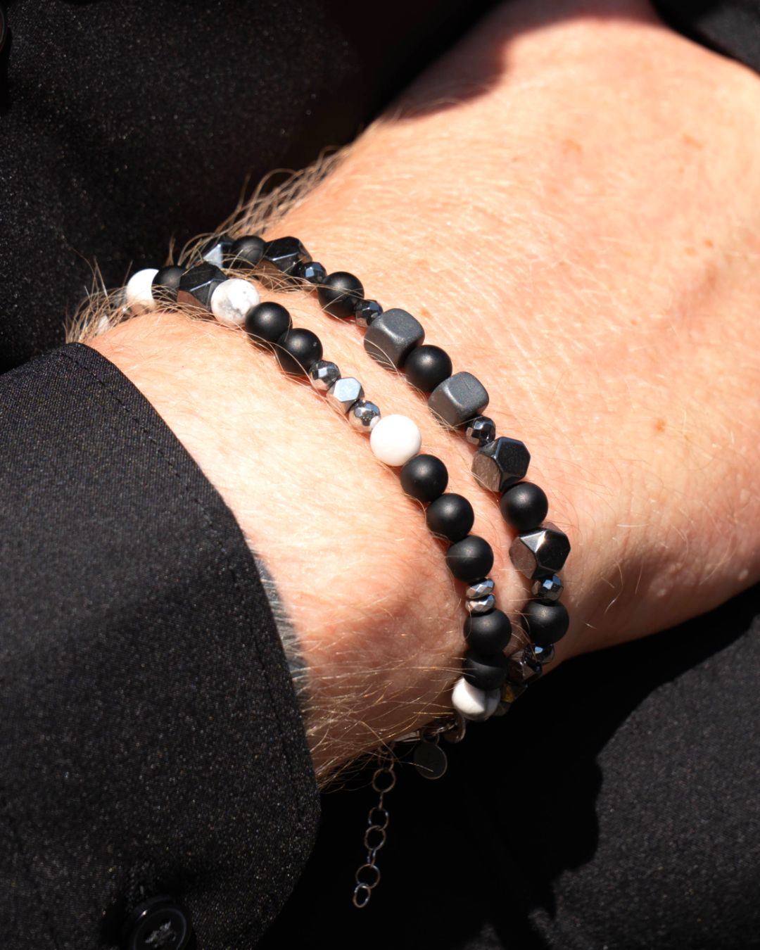 Alisei Milano Bracciale Uomo Ematite Black Big Cubes "Ipnotico" (22 cm)