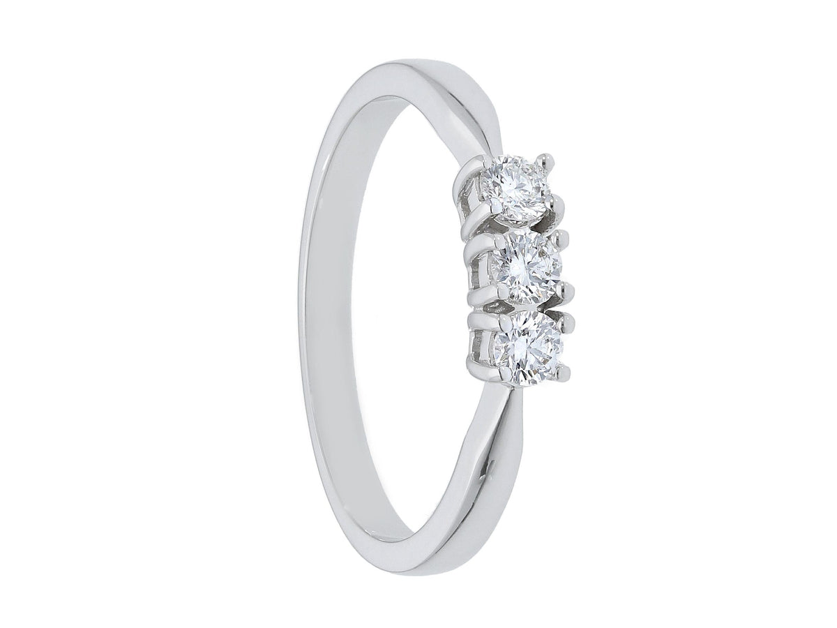 Maiocchi Milano Trilogy Ring in White Gold and Diamonds 0.30 G