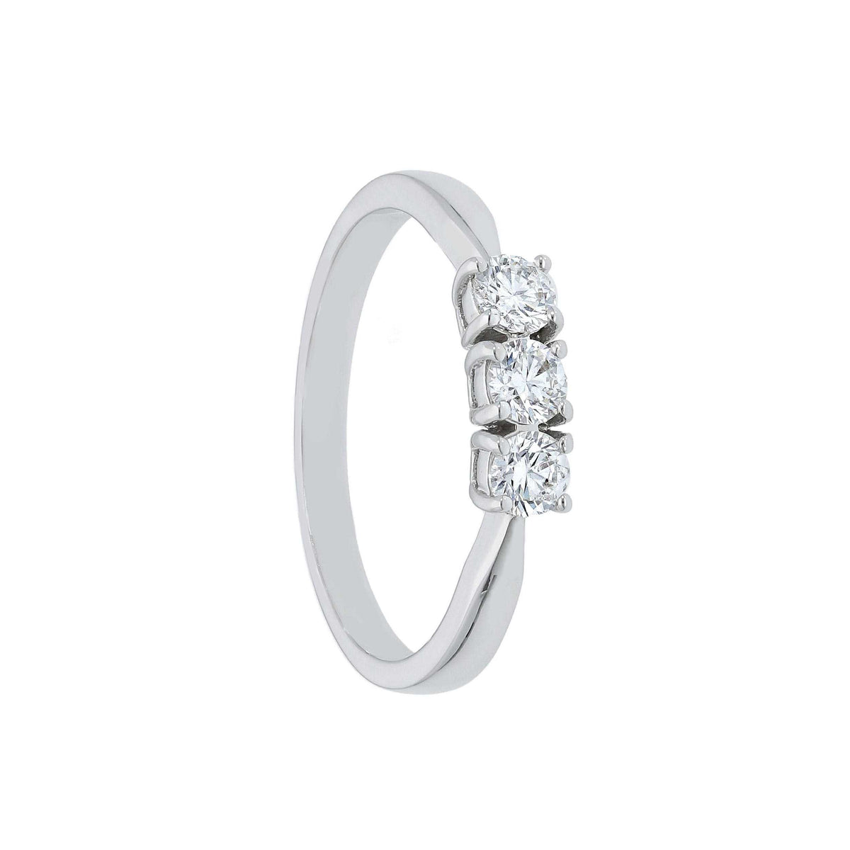Maiocchi Milano Trilogy Ring in White Gold and Diamonds 0.30 G