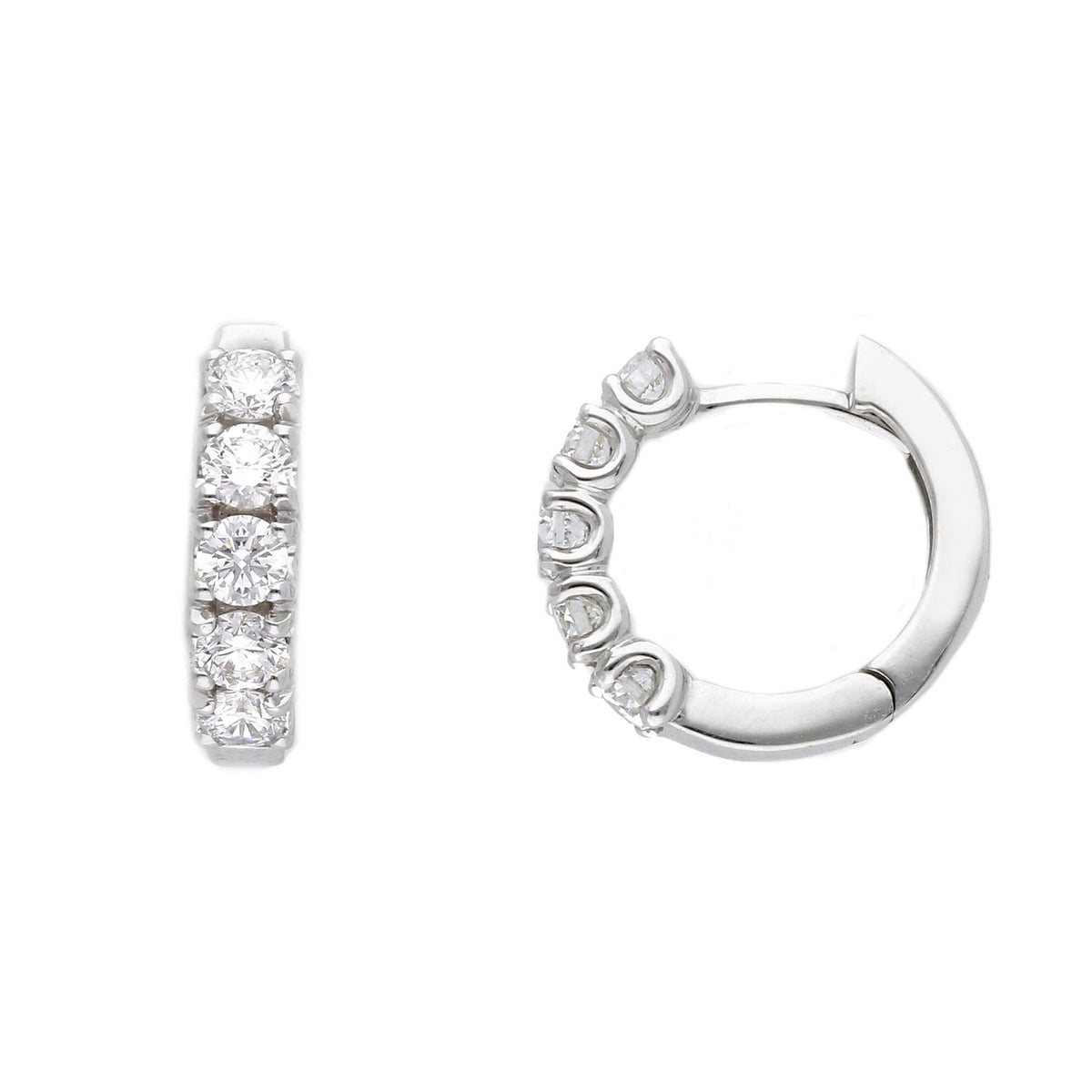 Maiocchi Milano Orecchini Cerchi Oro Bianco e Diamanti ct 1,00 G