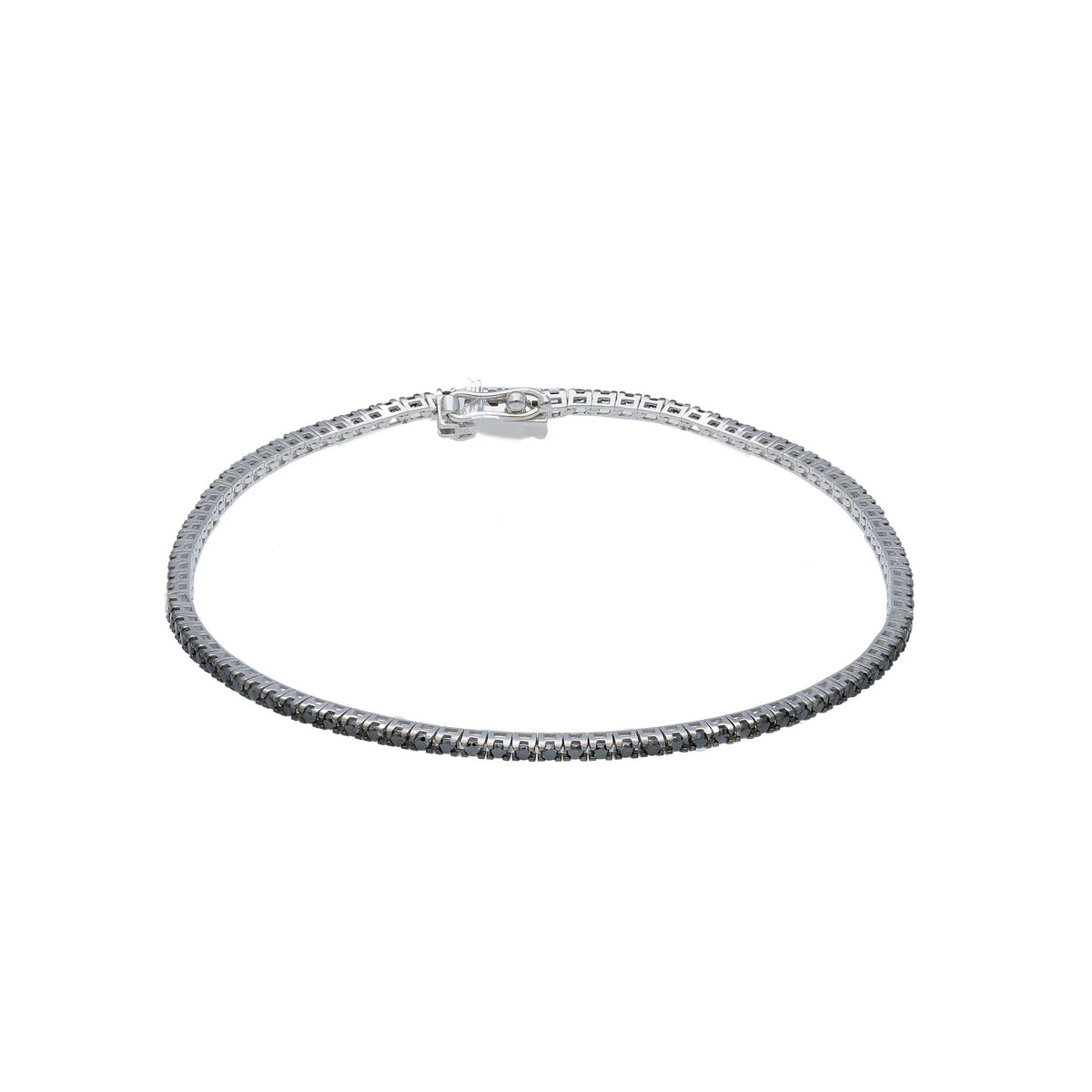 Maiocchi Milano Bracciale Tennis Oro Bianco e Diamanti  Black ct. 1,07 CM 19,5