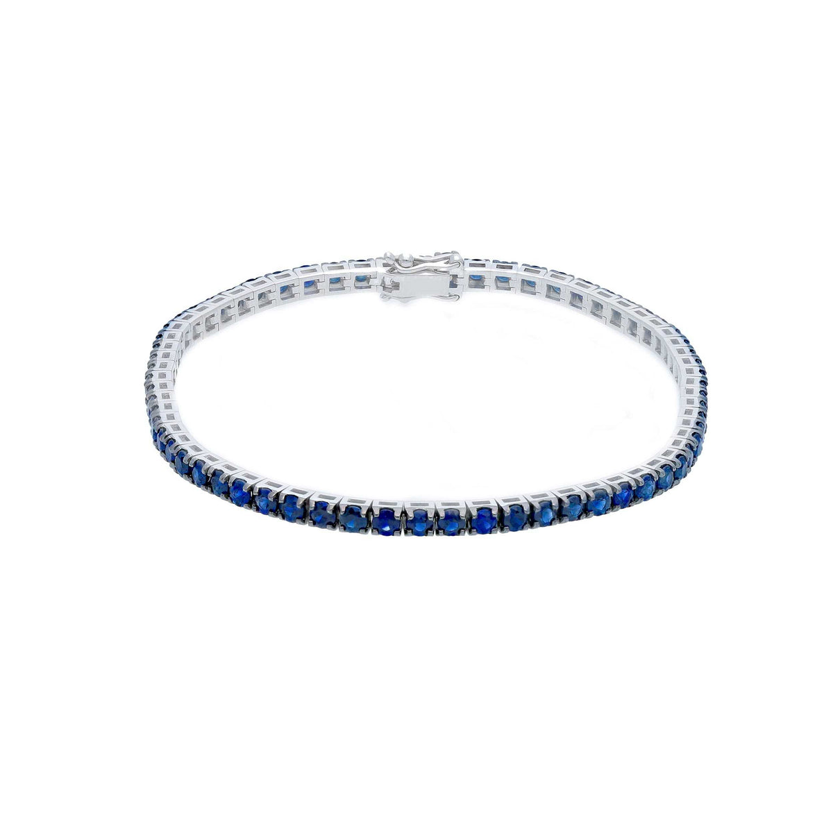Maiocchi Milano Bracciale Tennis Oro Bianco e Zaffiri ct. 4,15