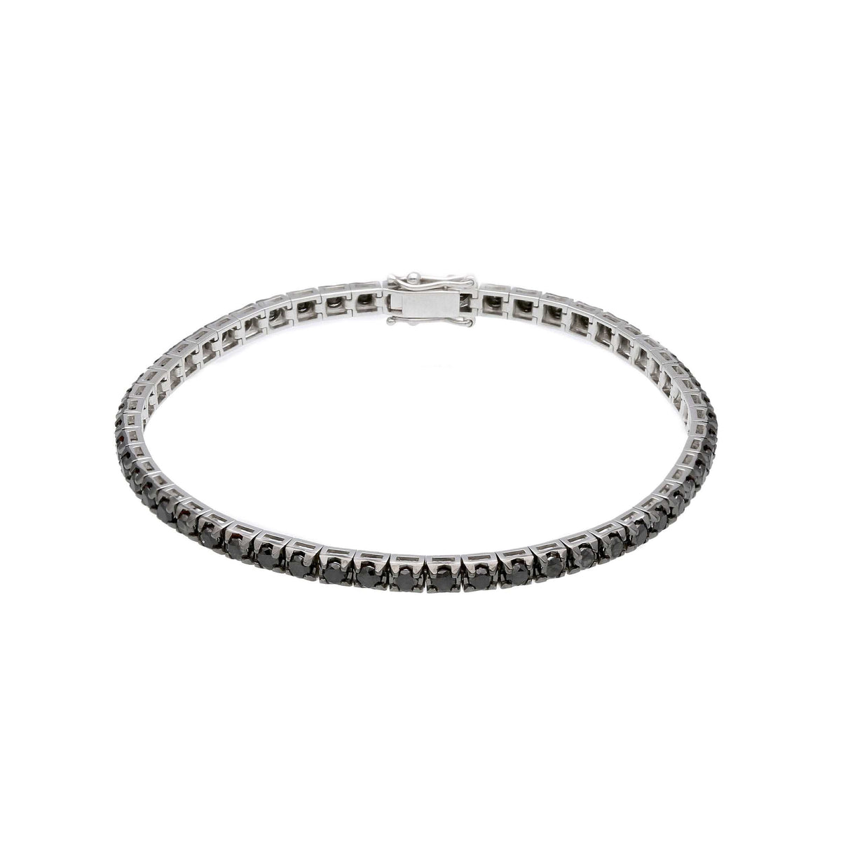 Gold Tennis Bracelet with Black Diamonds 2.30 ct