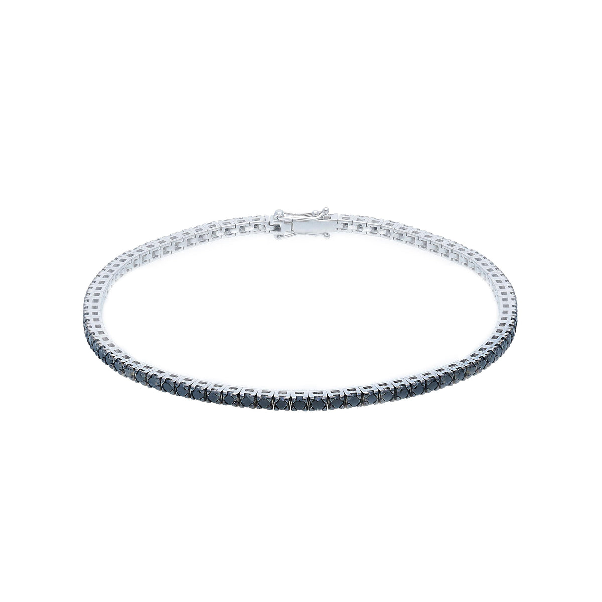 Maiocchi Milano Bracciale Tennis Oro Bianco e Diamanti  Black ct. 2,03 CM 19,5