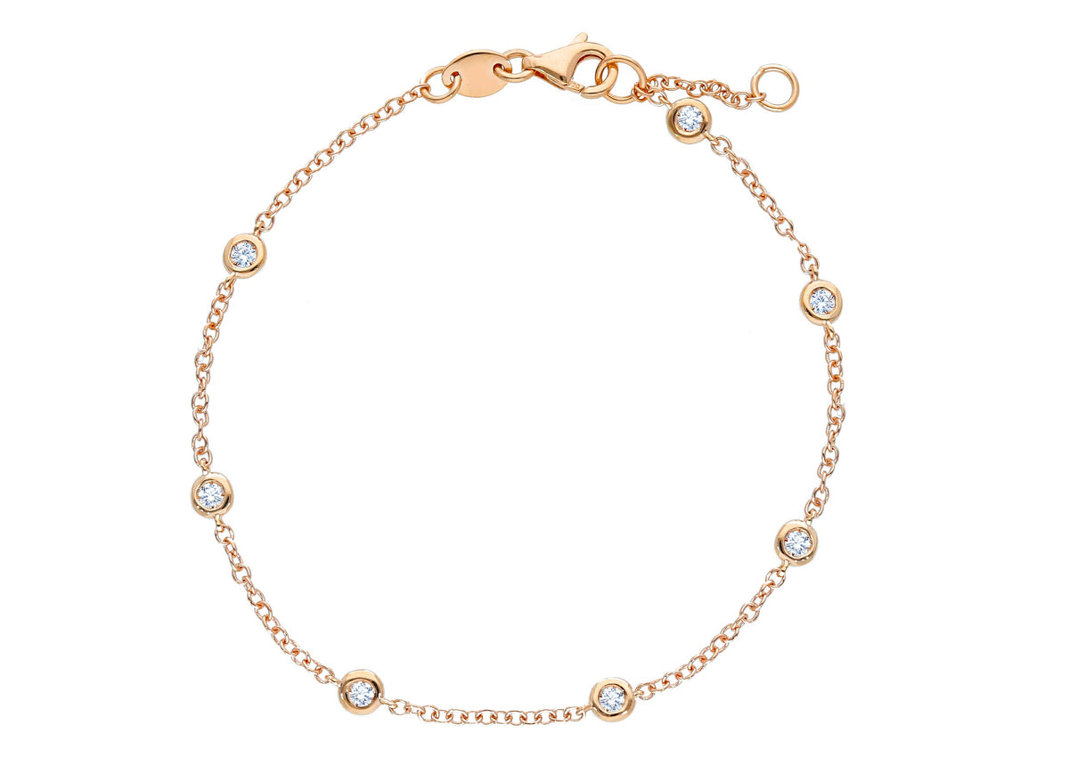  Maiocchi Milano Rose Gold Bracelet with 7 Diamonds 0.35 ct