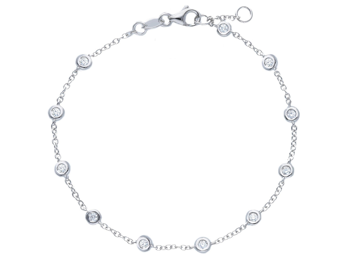 Maiocchi Milano White Gold Bracelet with 11 Diamonds 0.33 ct