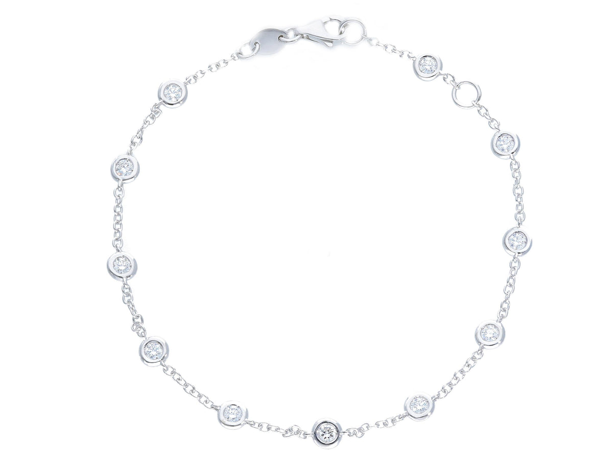 Maiocchi Milano White Gold Bracelet with 11 Diamonds 0.55 ct