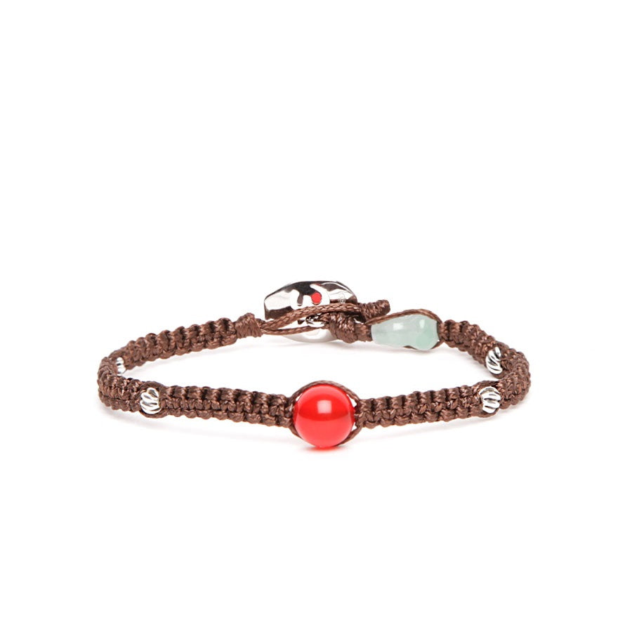 Tamashii Bracciale Silver & Jade collection Agata Rosso Passione BHS919B-124