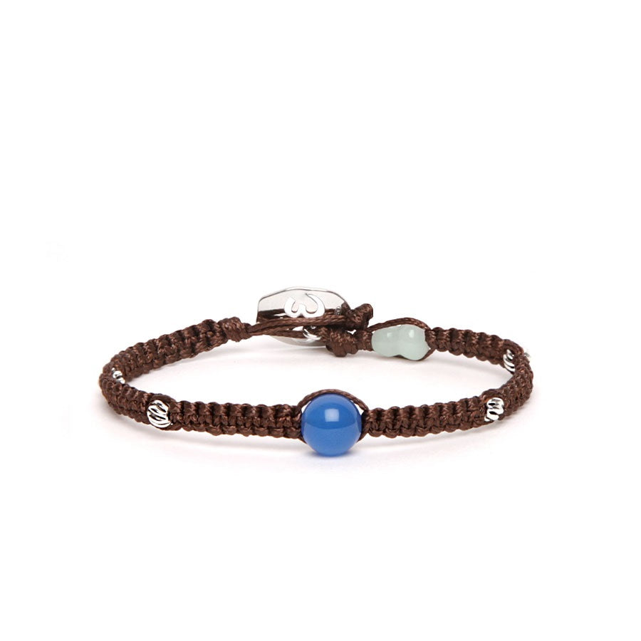 Tamashii Bracciale Silver & Jade collection Agata Blu BHS919B-18