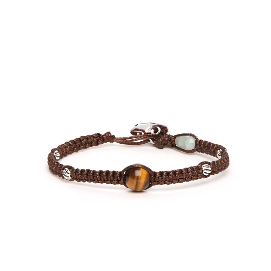 Tamashii Bracciale Silver & Jade collection Occhio di Tigre Marrone BHS919B-214
