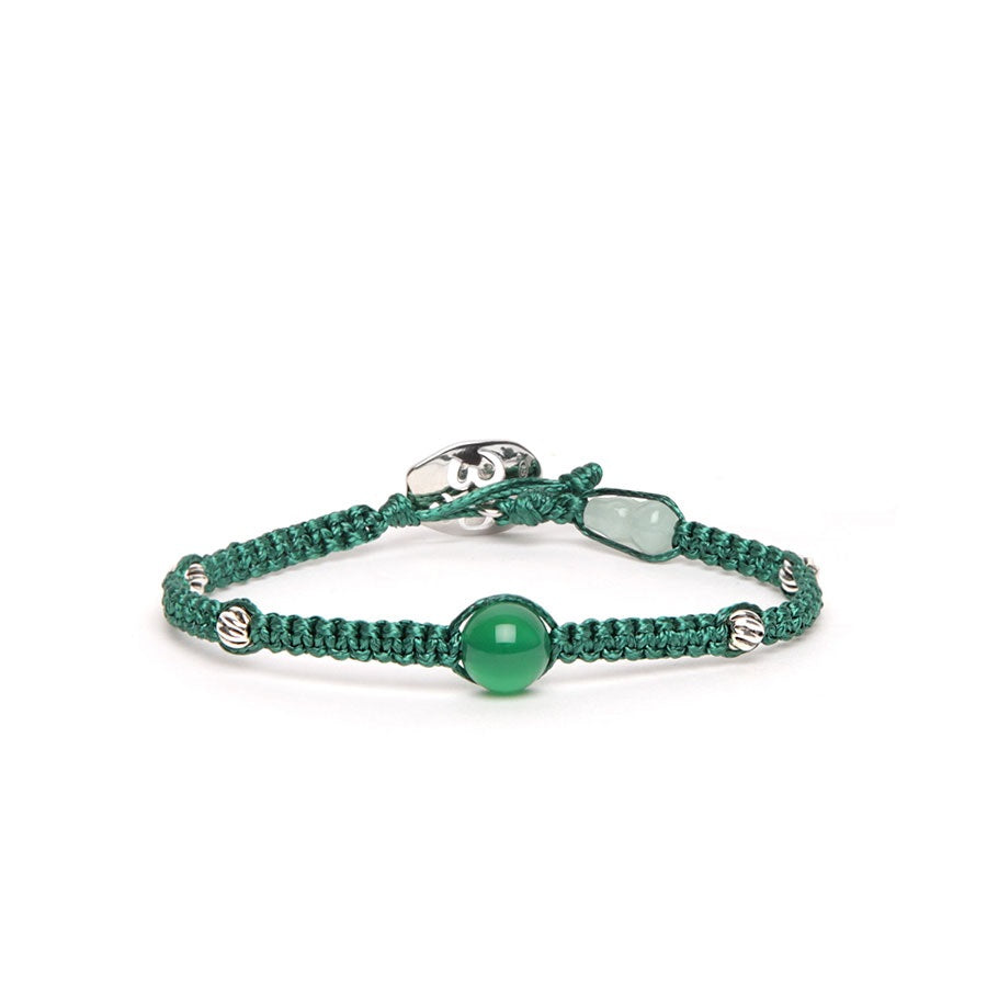 Tamashii Bracciale Silver & Jade collection Agata Verde BHS919M-12