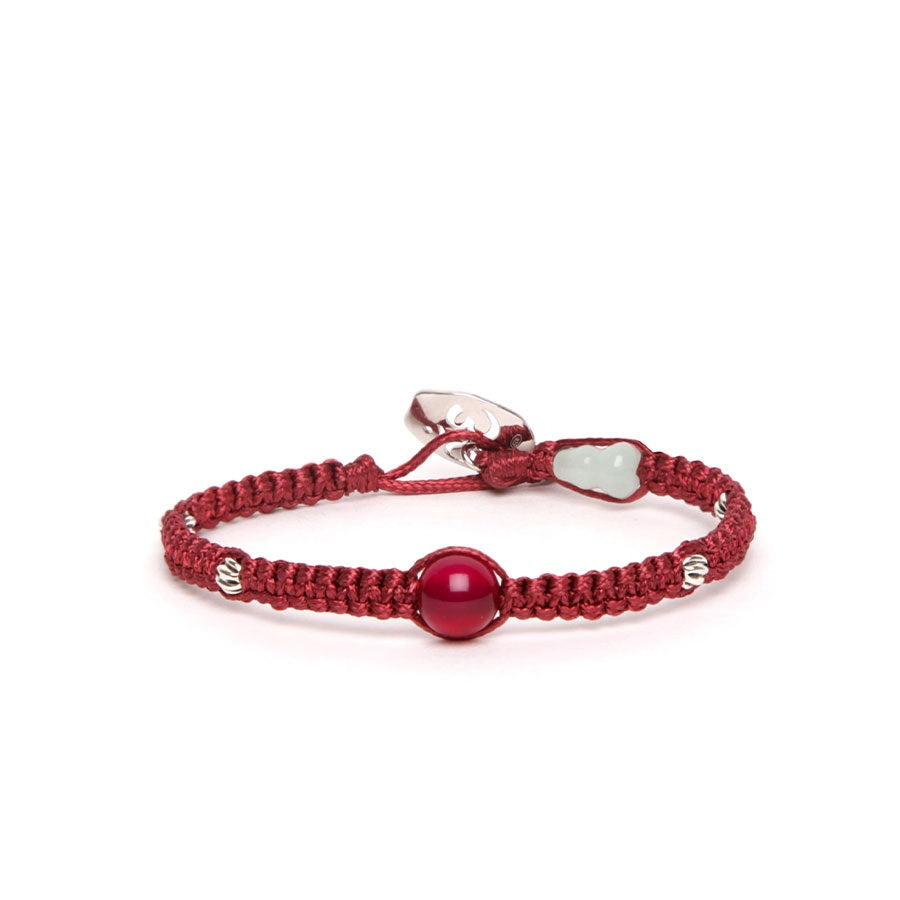 Tamashii Bracciale Silver & Jade collection Agata Rossa BHS919M-34