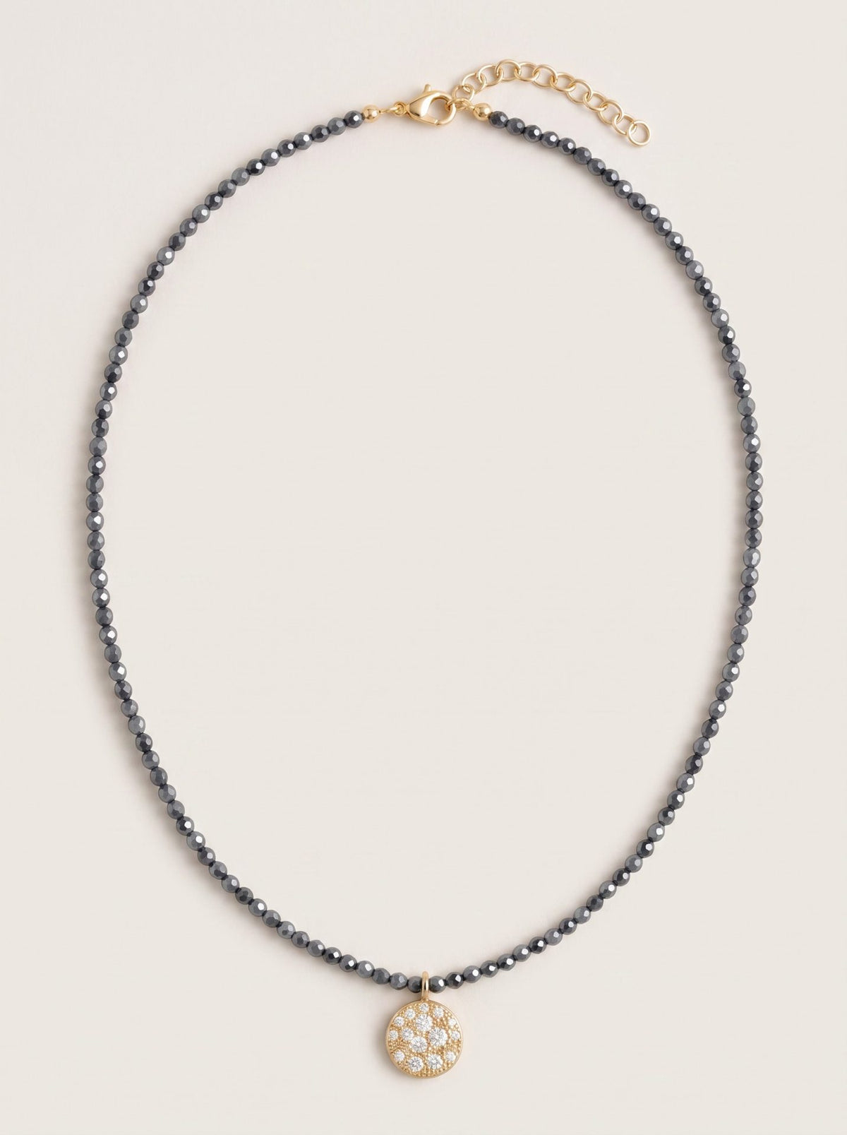 Alisei Milano Collana Pietrine Ematite con Pavé Bianco (45 cm)