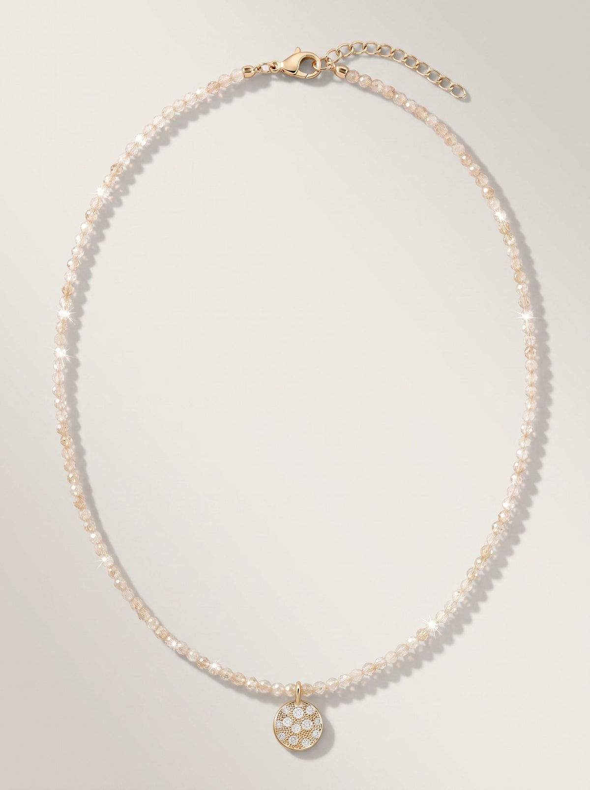 Alisei Milano Collana Pietrine Sabbia con Pavé Bianco (45 cm)