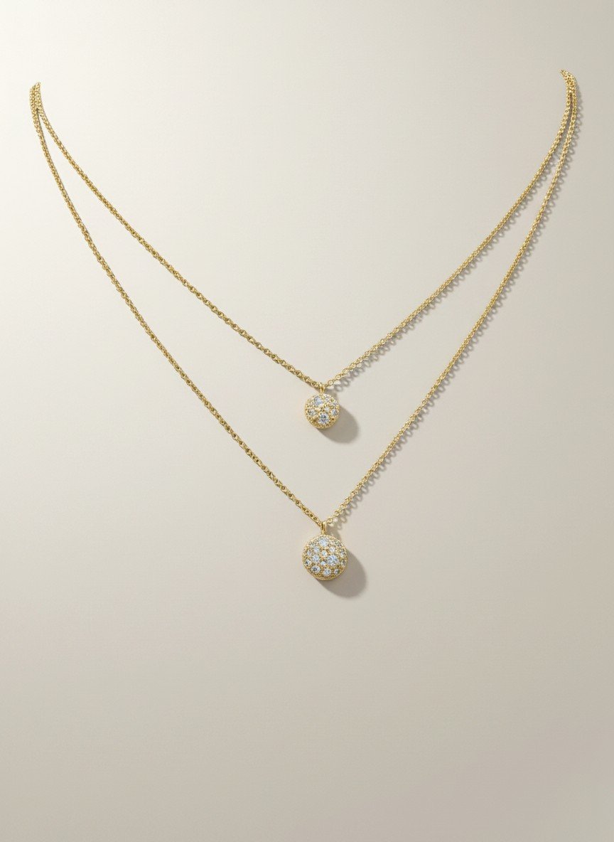 Alisei Milano Collana 2Fili "Sassolino D'Amare" Placcato Oro 18kt (45 cm)