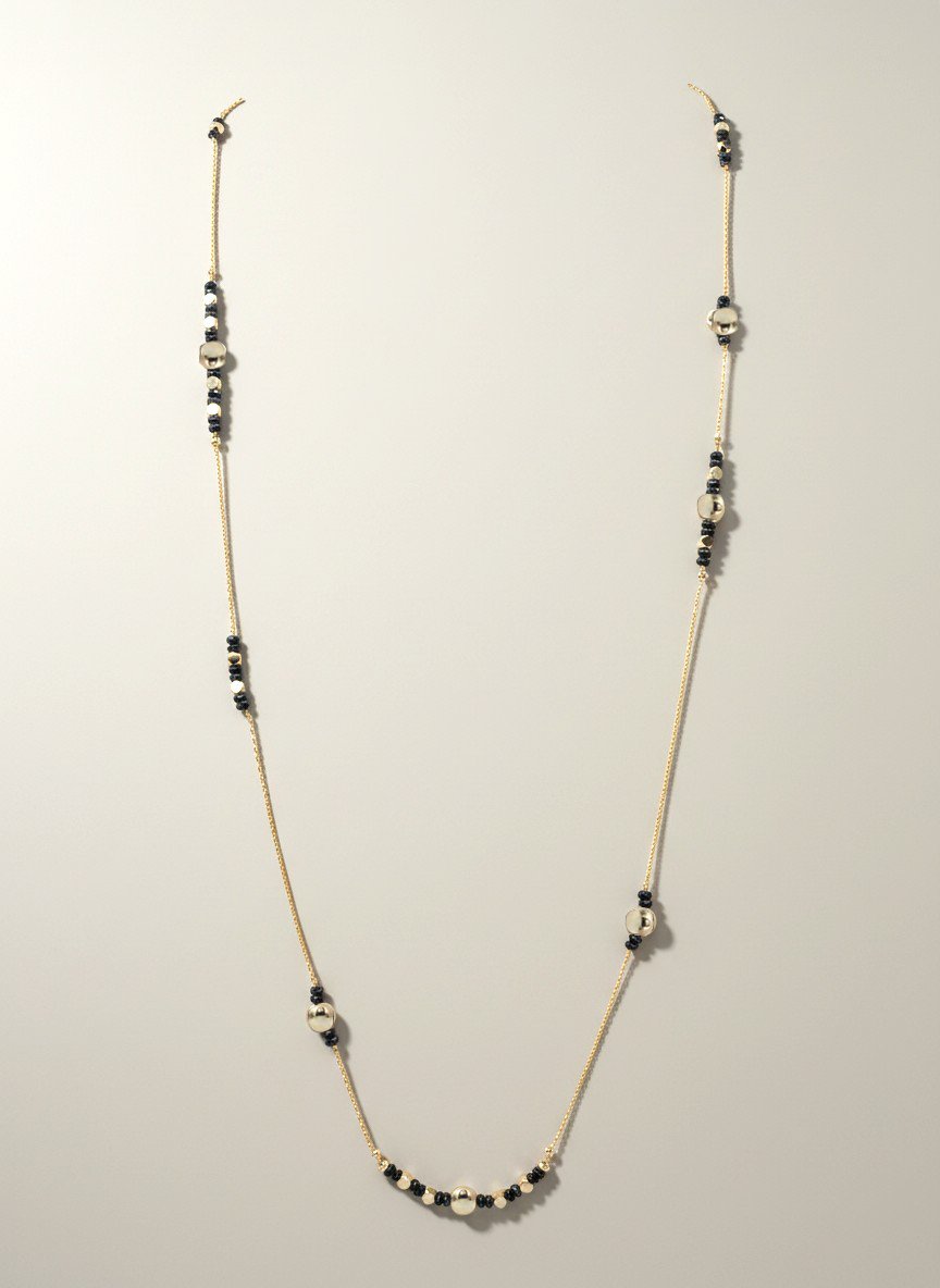 Alisei Milano Collana Ematite Black & Gold Bottone "Ipnotica" (90 cm)